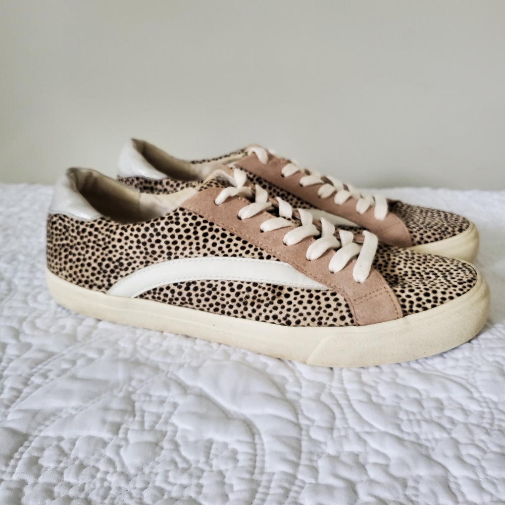 MADEWELL Women's Sidewalk Low Top, Lace Up, Spotted Calf Fur Sneakers, Shoes